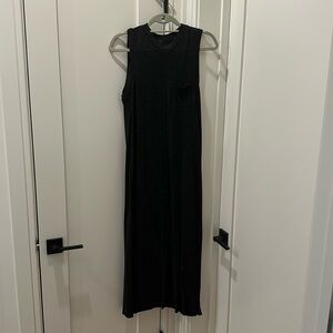 ATM black speckled jersey tank dress